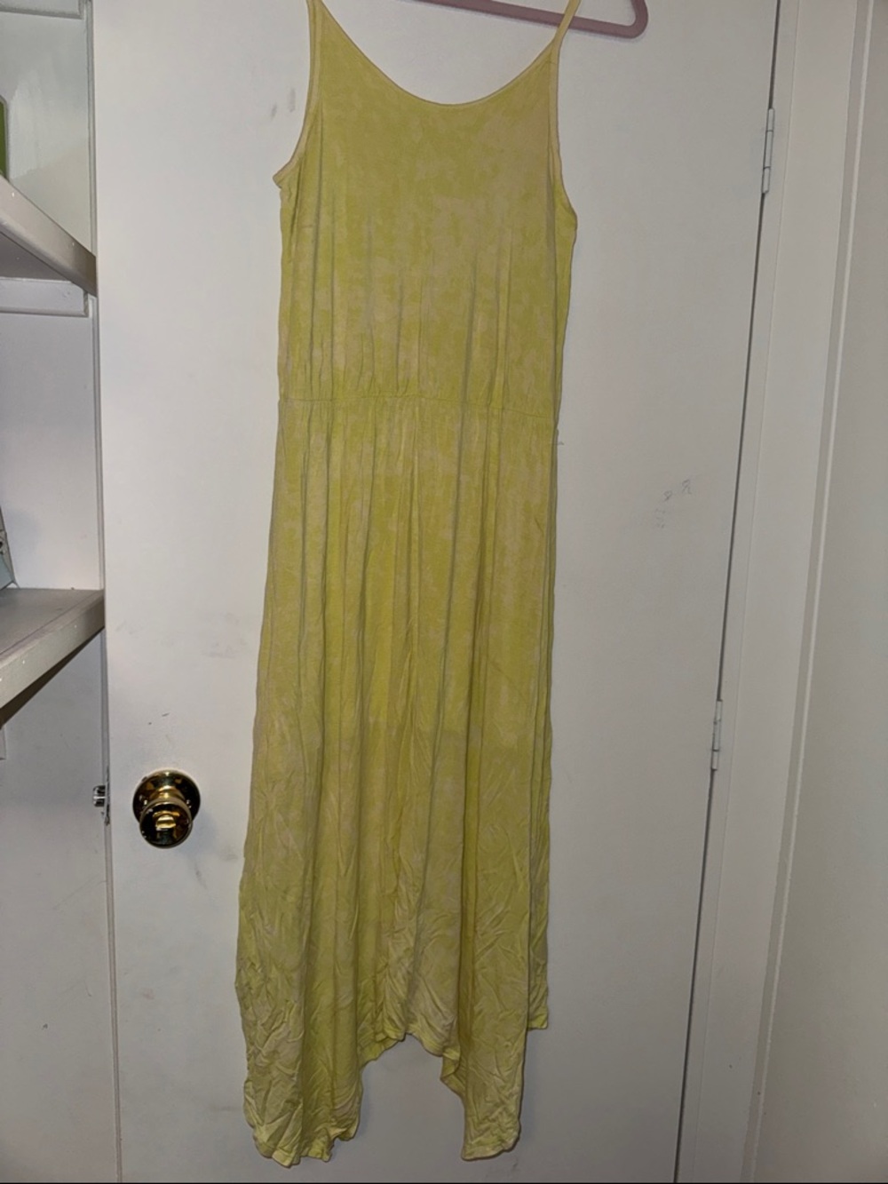 art class Light Yellow Spaghetti Strap Maxi Dress